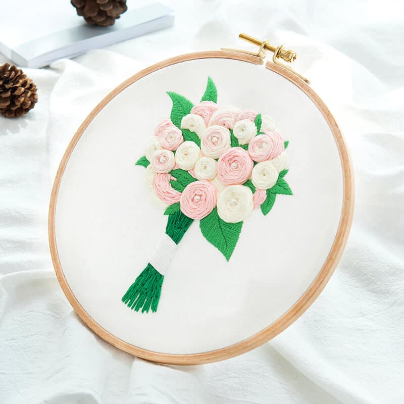 3D Floral Embroidery Kit Embroidery Kit CraftsPal