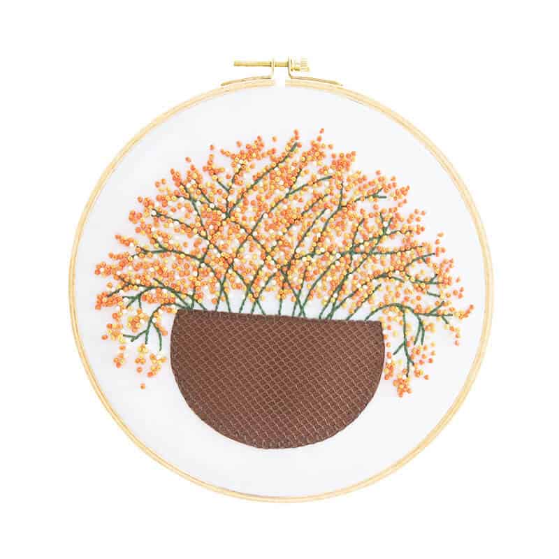 Gypsophila Flower Embroidery Kit Embroidery Kit CraftsPal