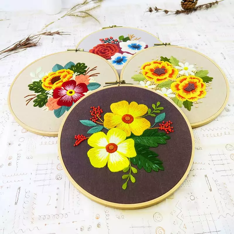 Beginner-Friendly Floral Embroidery Kit Embroidery Kit CraftsPal