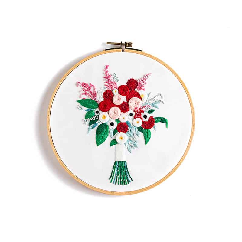 Elegant and Classic Bunch of Flowers Embroidery Kit Embroidery Kit CraftsPal